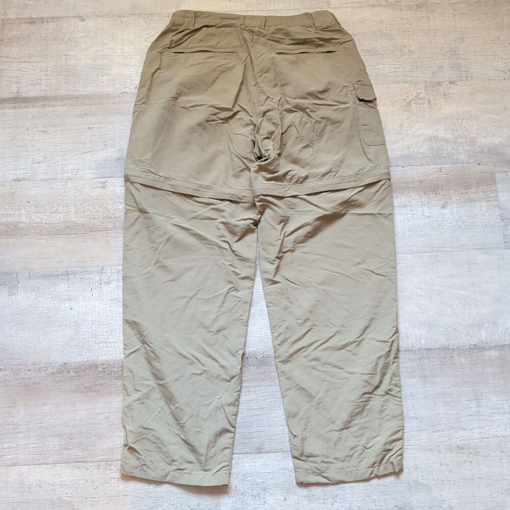 Women’s L.L.Bean Outdoor Hiking Pants Medium Khaki Nylon Cargo Stretch Waist M - Picture 2 of 8